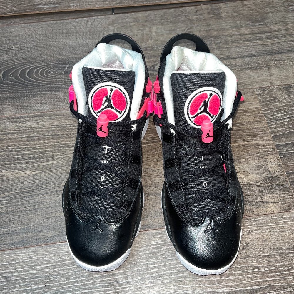 Nike Air Jordan 6 Rings Black Hyper Pink Black GS 6Y